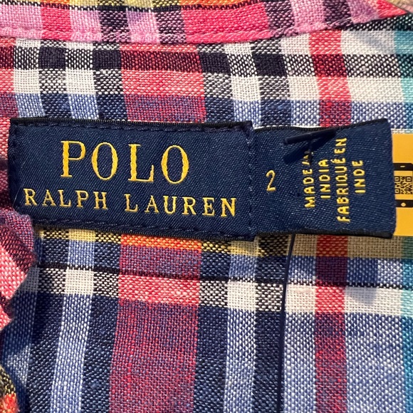 Polo by Ralph Lauren Linen Ruffle Trimmed Blouse - Picture 6 of 11